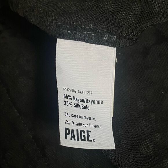 NWOT PAIGE Velvet Burnout Style Button Front Silk Blouse - Picture 4 of 7